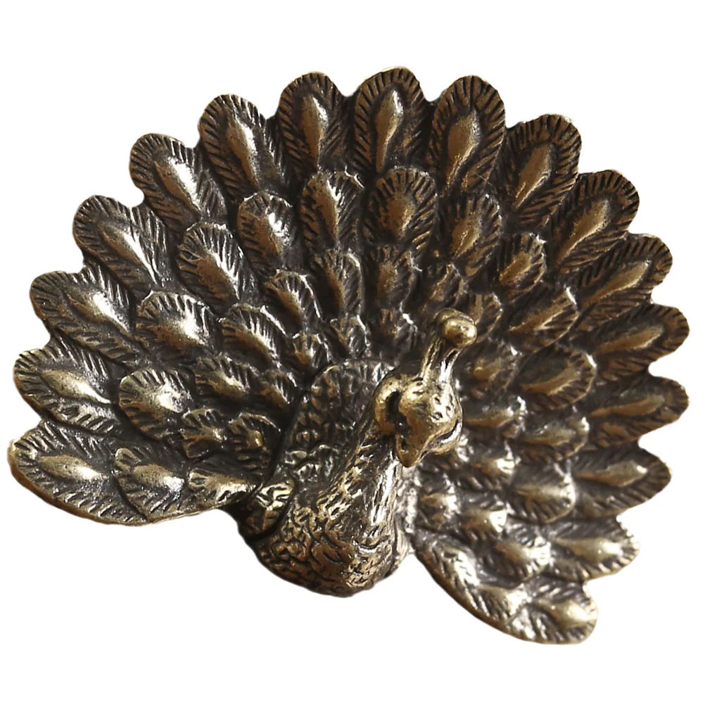 

Crafts Peacock Figure Desktop Brass Paperweight Ornaments Living Room Decor Table Decorations Home Office Aesthetic