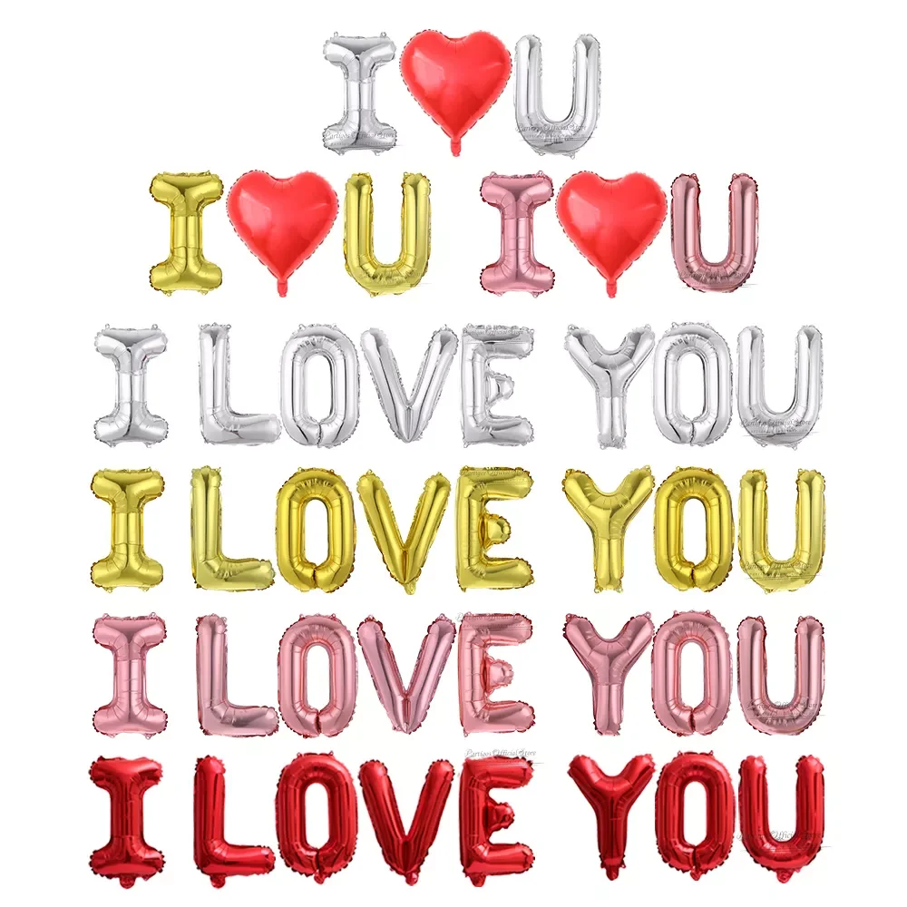 

Inch Rose Gold I Love You letter balloons foil globos valentines day Wedding Decorations Party Supplies Engagement gifts