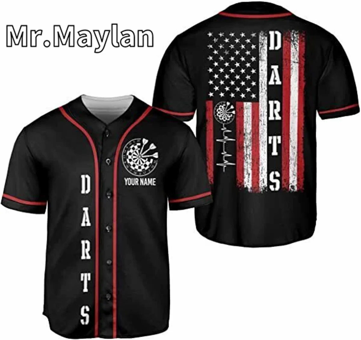 3D Дартс счастье это узкая Тройная индивидуальная Бейсбольная Футболка идея для