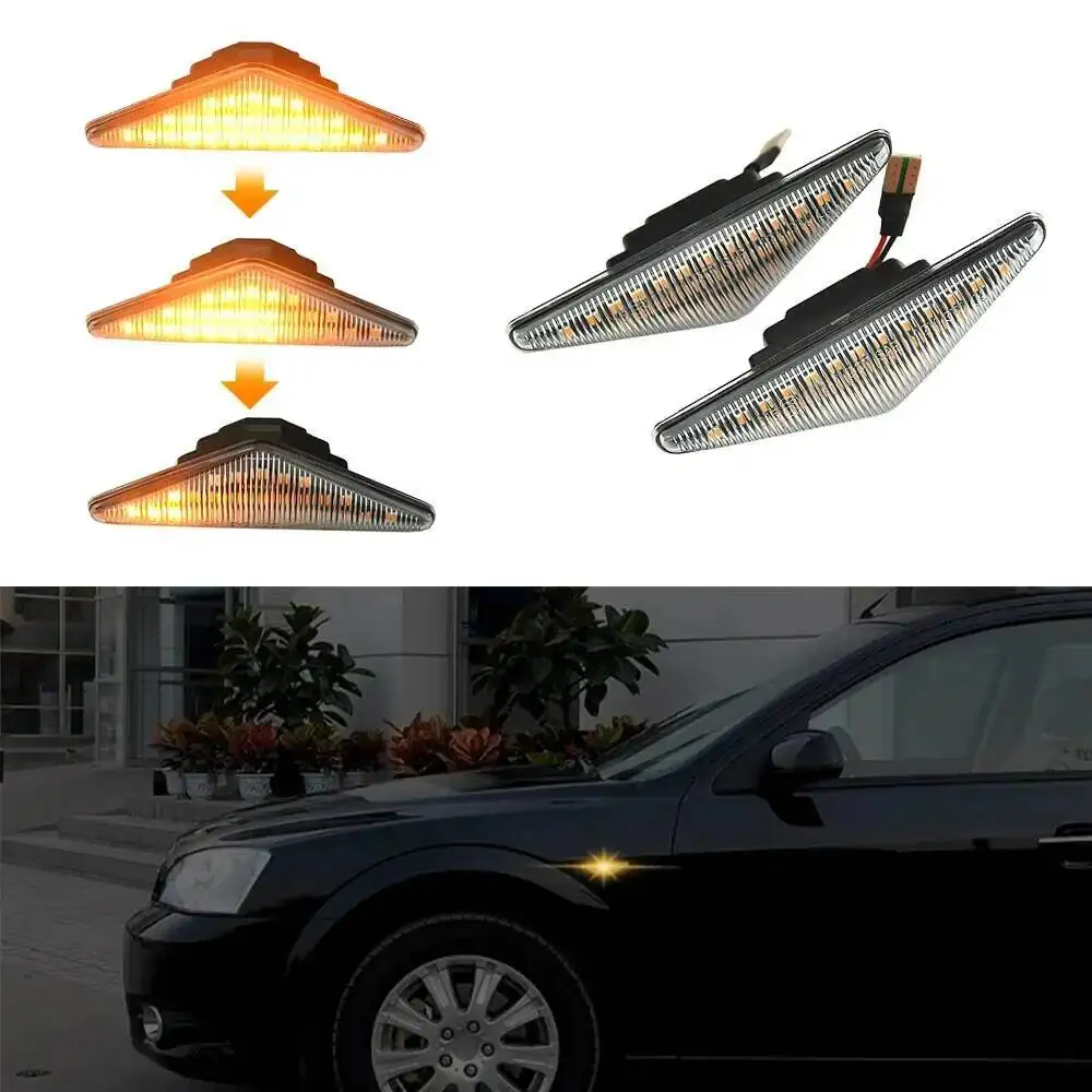 Фото Для Ford Focus MK I 1998-2004, Mondeo MK III MK3 2000-2007: 2x светодиодные динамические боковые указатели поворота с последовательным миганием №2