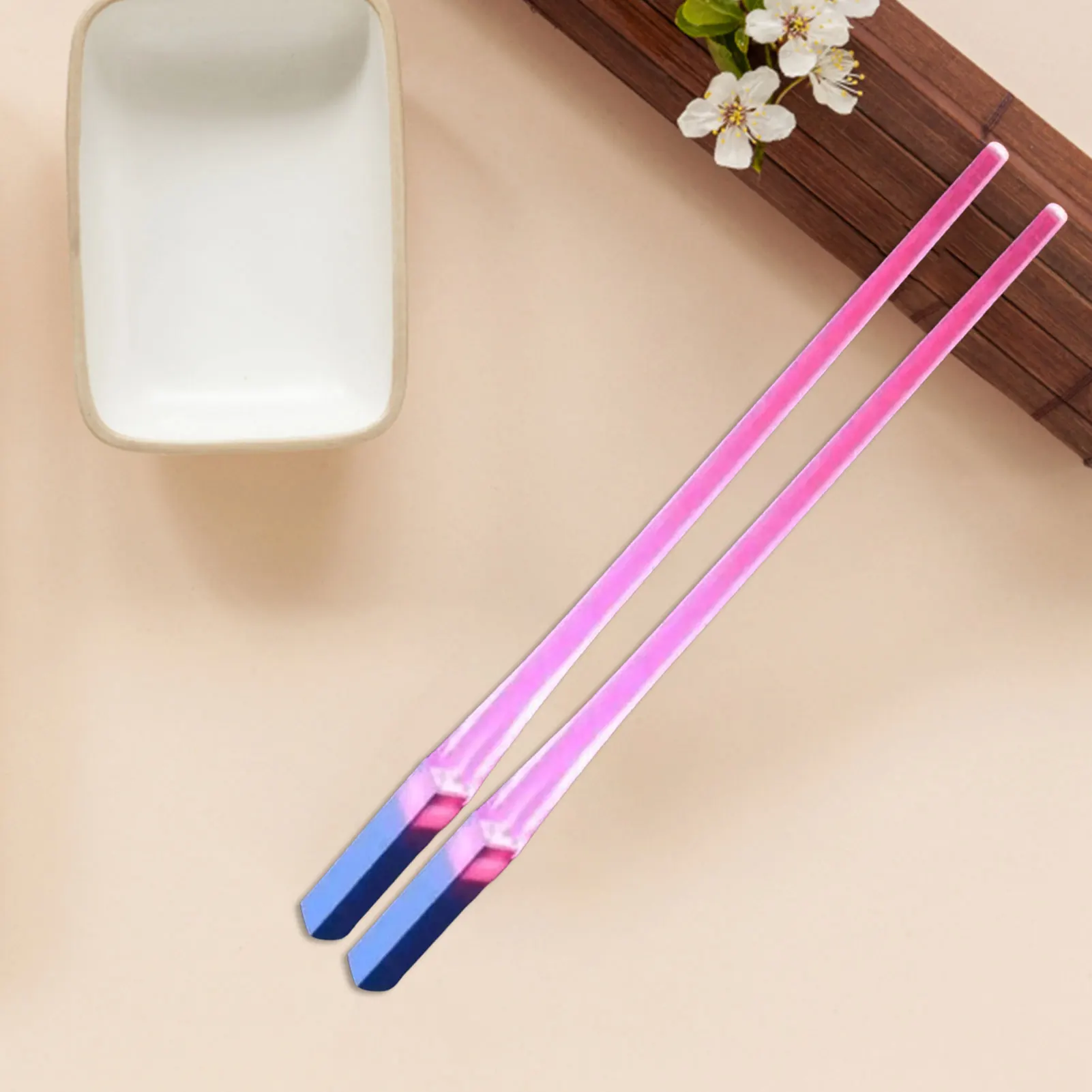 

1 Pair Of LED Lightsaber Chopsticks Glowing Light Up Chop Sticks Lightweight Durable Reusable Food-Grade Safe ABS Tableware For