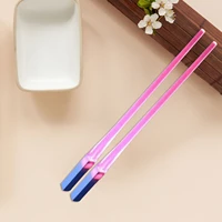 1 pair of led lightsaber chopsticks glowing light up chop sticks lightweight durable reusable food grade safe abs tableware for