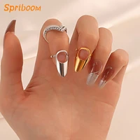 cool metal fingertip rings for women men simple nail armour knuckle ring unisex hiphop gothic statement anillos jewelry gifts