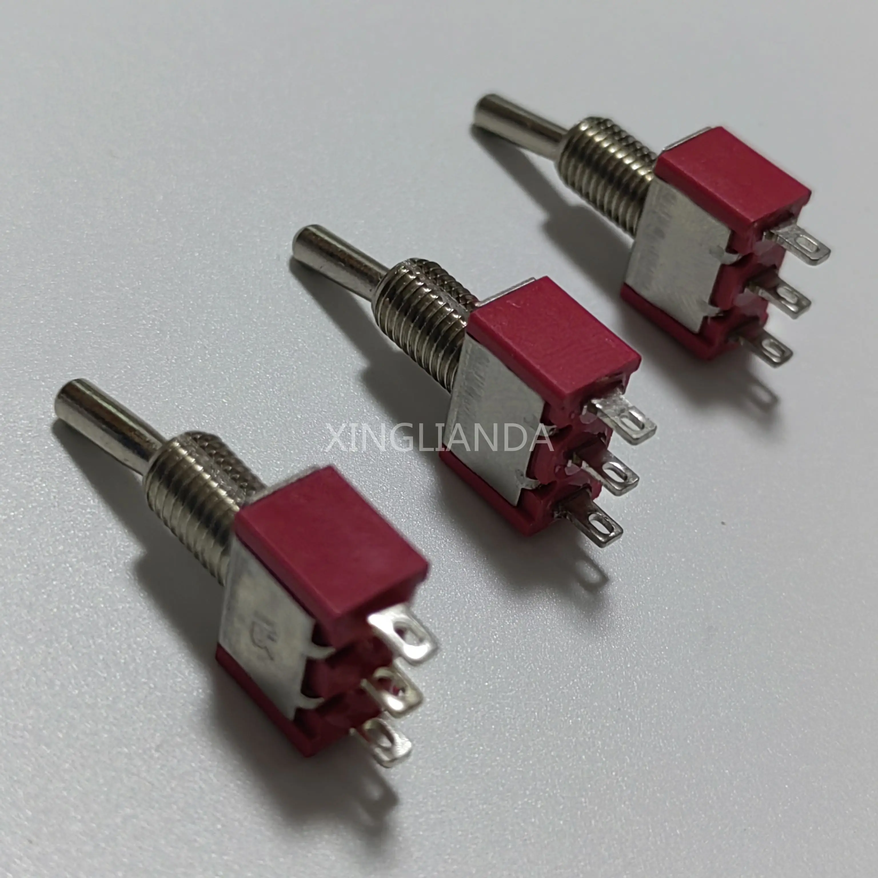 10 шт. MTS-102 красный миниатюрный тумблер 2 положения ВКЛ-ВКЛ 2А 250 В переменного тока 6