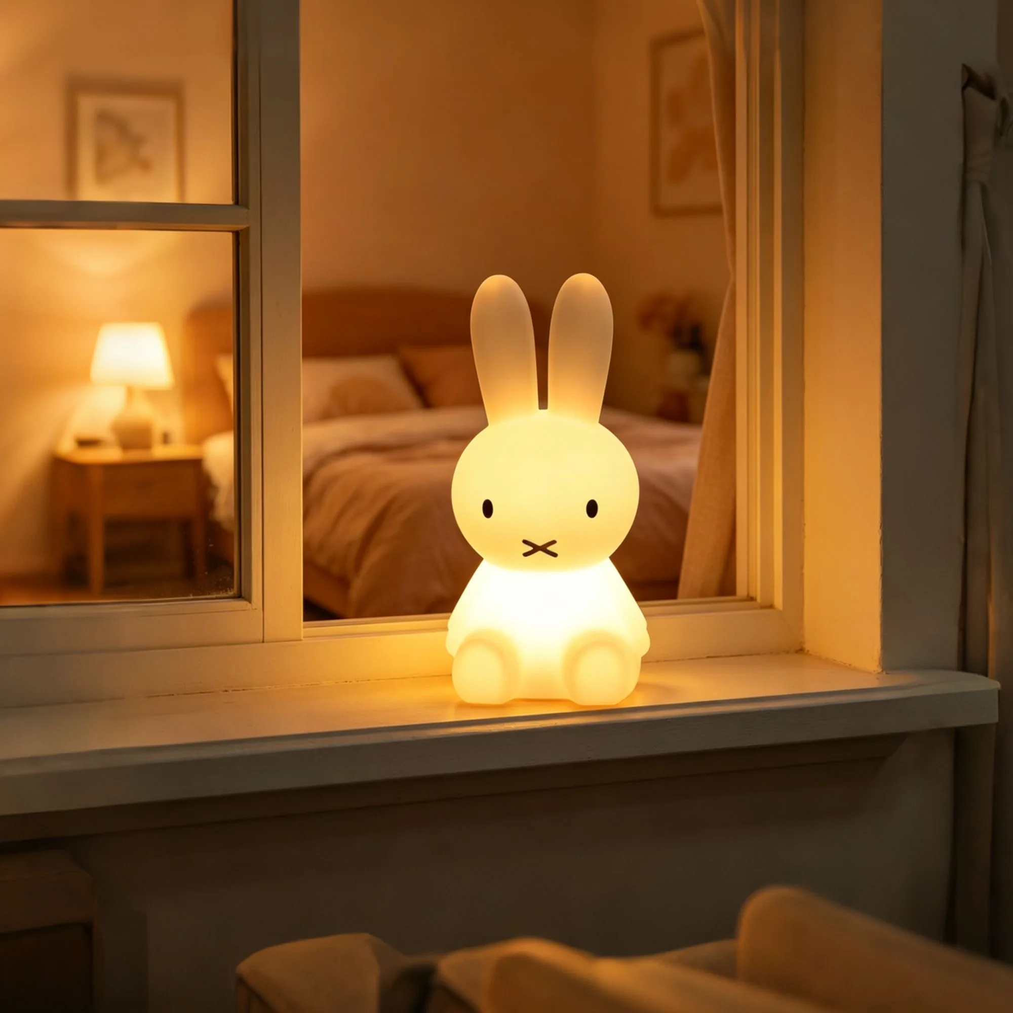 Фото Новинка! 28-сантиметровый ночник Miffy в скандинавском стиле, милый, красочный, с дистанционным управлением, для спальни, в виде мультяшного персонажа, милый подарок-игрушка. №3