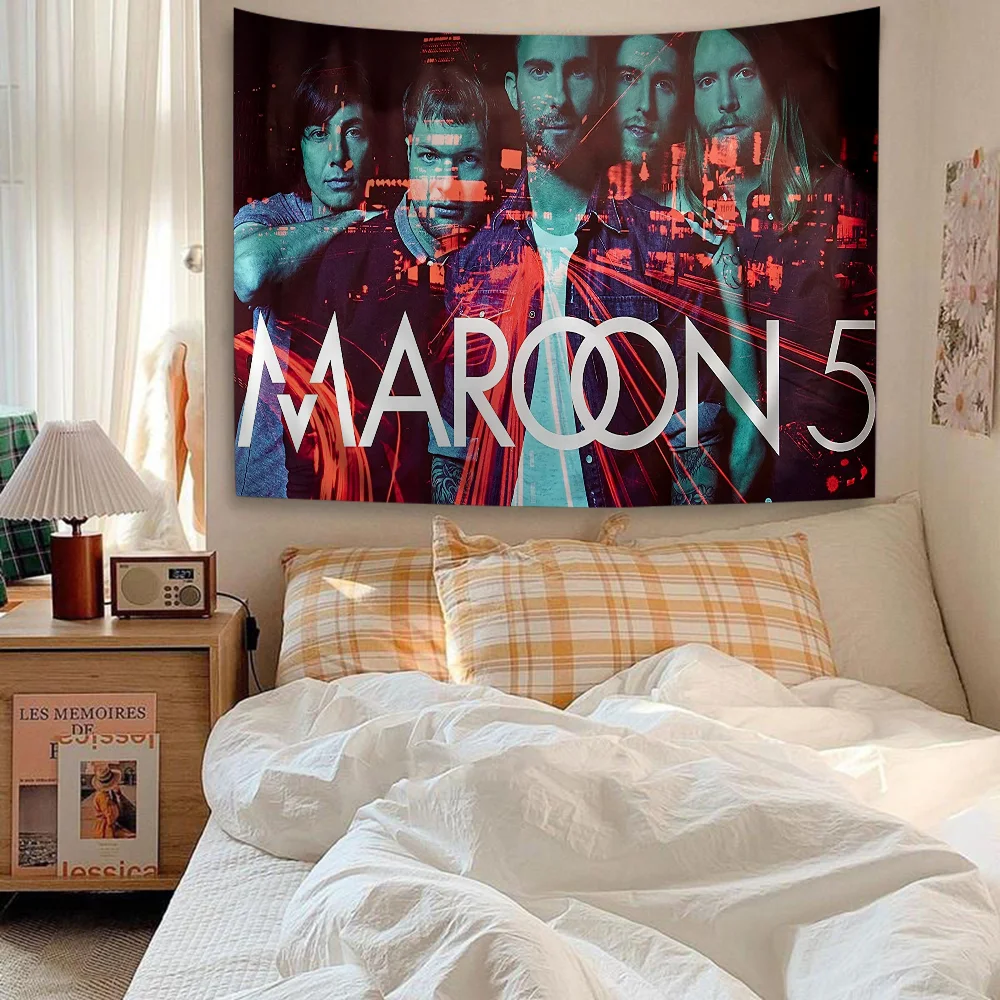 M-Maroon 5 DIY Wall Tapestry Hippie Flower Carpets Dorm Decor Art