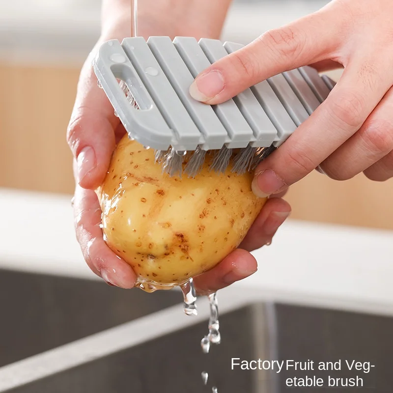 

Durable Flexible Vegetable Fruits Cleaning Brush Deep Clean Fruit Scrubber Kitchen Pots Pans Cleaning Brush Tile Grout Cleaner