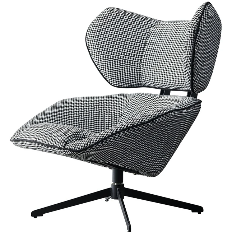 

YY Nordic Couch Single Minimalist Casual Swivel Chair Houndstooth Solid Wood