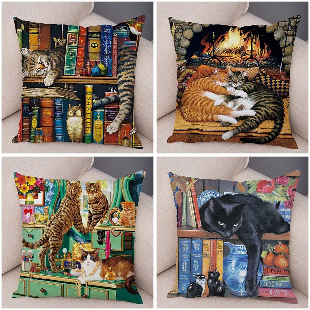 4 шт. картина маслом Красочная искусственная наволочка домашний декор мультяшное