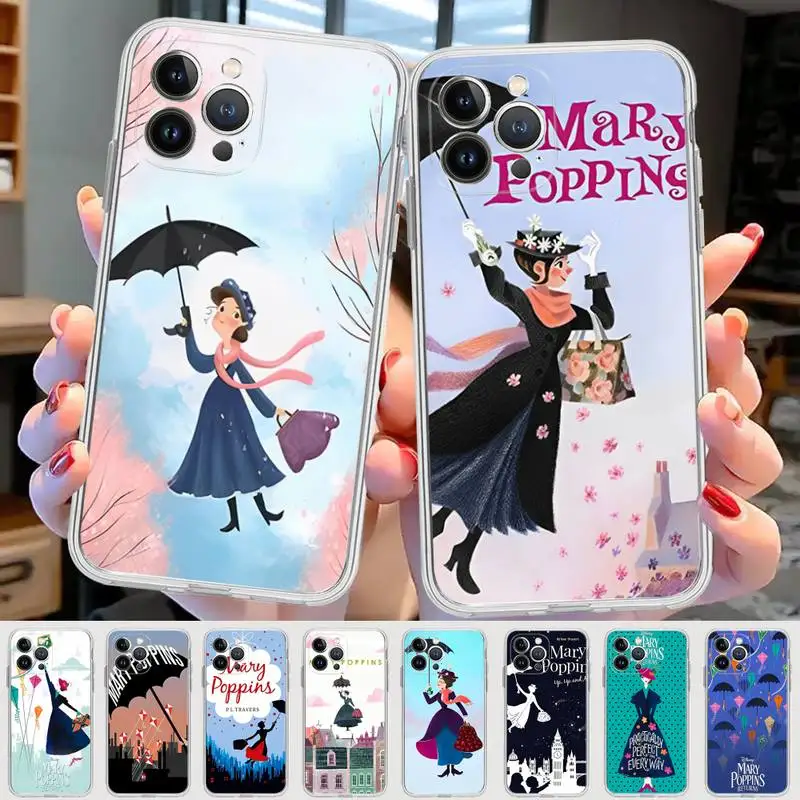 

Disney Mary Poppins Phone Case For iPhone 14 11 12 13 Mini Pro XS Max Cover 6 7 8 Plus X XR SE 2020 Funda Shell