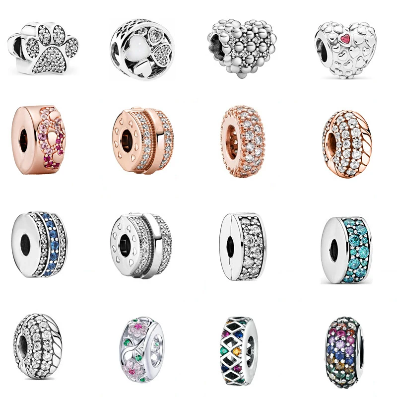 

New Gift Jewelry Women Sterling Silver Beadeds DIY Designer Charms Fit Original Pandoraer Manualidades Beads Bangle Bracelets