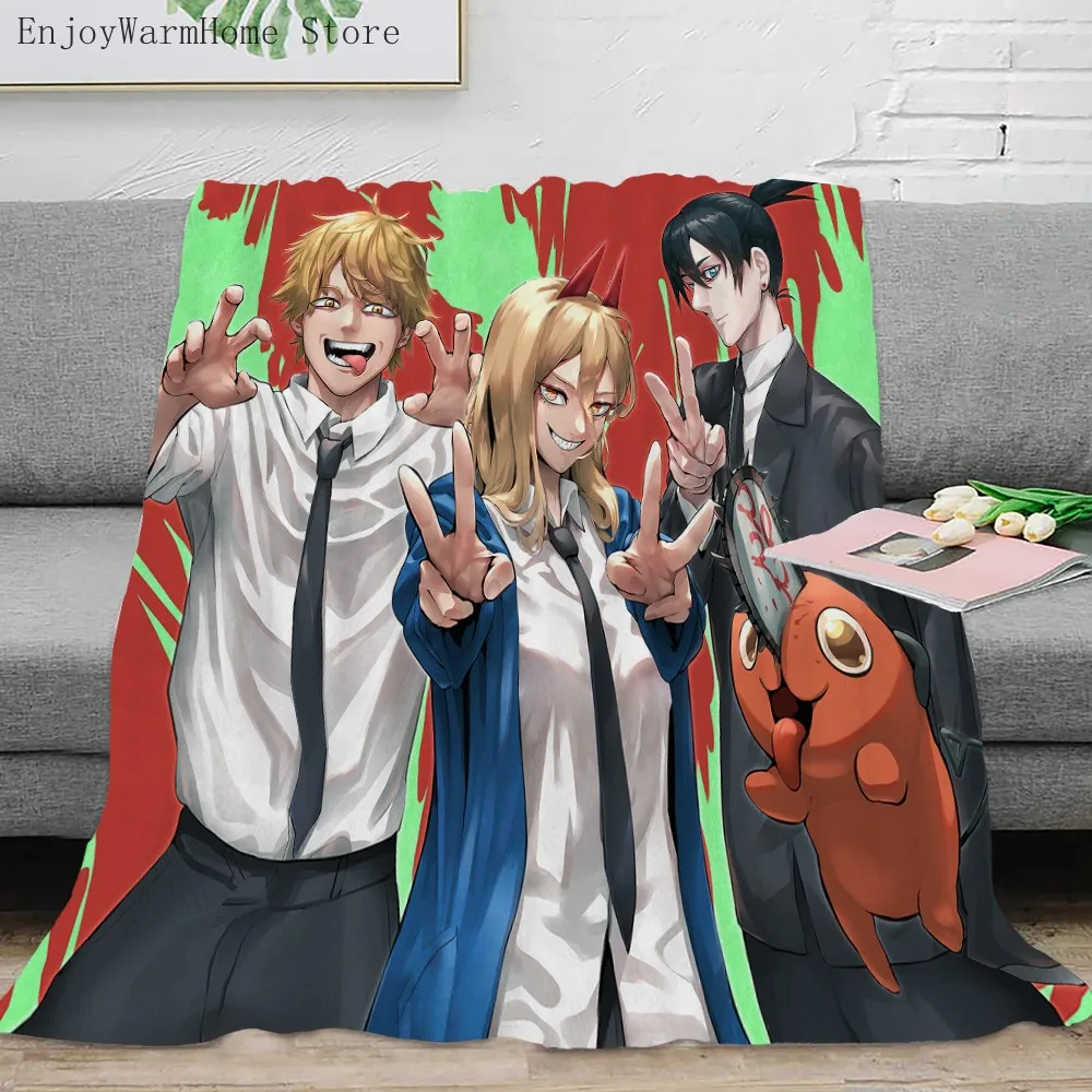 

3d Chainsaw Man Blanket Anime Bedroom Sofa Cover Thin Throw Blanket Halloween Christmas Gift Home Room Decor 150x200cm