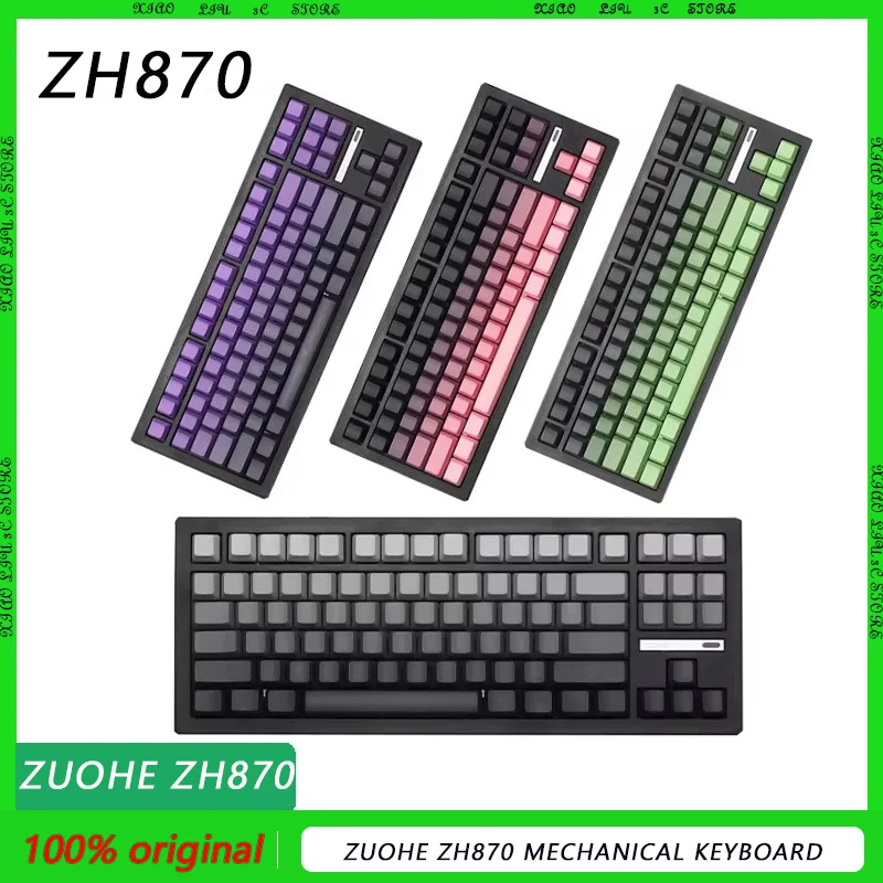 Механическая клавиатура Zuohe ZH870 Bluetooth беспроводная RGB PBT с горячей заменой 3 режима