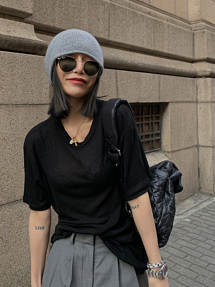 

A Short-sleeved women's vest, short-sleeved, all-match inner wear, summer new t-shirt, slim tights, thin style
