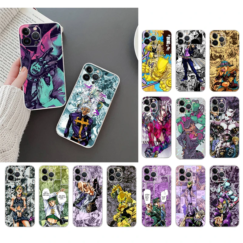 

Jojo Bizarre Adventure Anime Phone Case For iphone 14 13 12 11 Pro Max XS XR X 12mini 14 Plus 7 8 SE Mobile Phone Case Funda