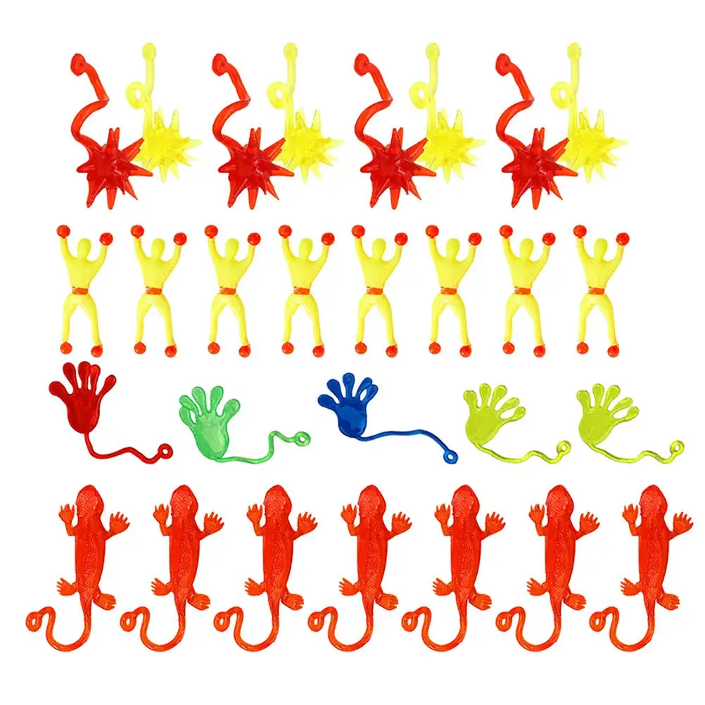 

48Pcs Interesting Kids Toys Funny Stretchy Toys Wall Crawlers Kids Children'S Interesting Sticky Toy Set Random Color