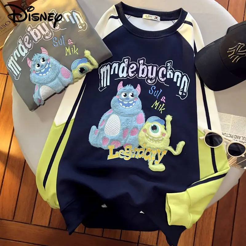 

Плюшевые Топы с длинным рукавом Disney Sullivan Mike, Женская эстетичная одежда в американском уличном стиле Y2k, пуловеры для девочек