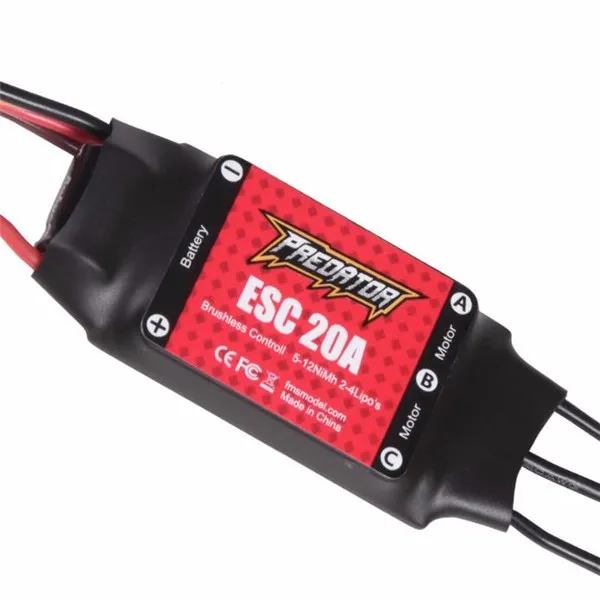 

FMS Predator 40A 30A 20A Brushless ESC with 3A 2A Linear BEC XT60 T Plug for RC Models Airplane Fixed-Wing Drone Long Range