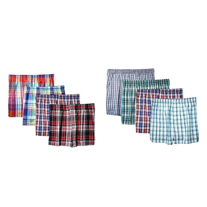 

Нижнее белье мужское хлопковое в клетку, клетчатые боксеры, удобные трусы для сна, мужские трусы для путешествий, домашняя одежда