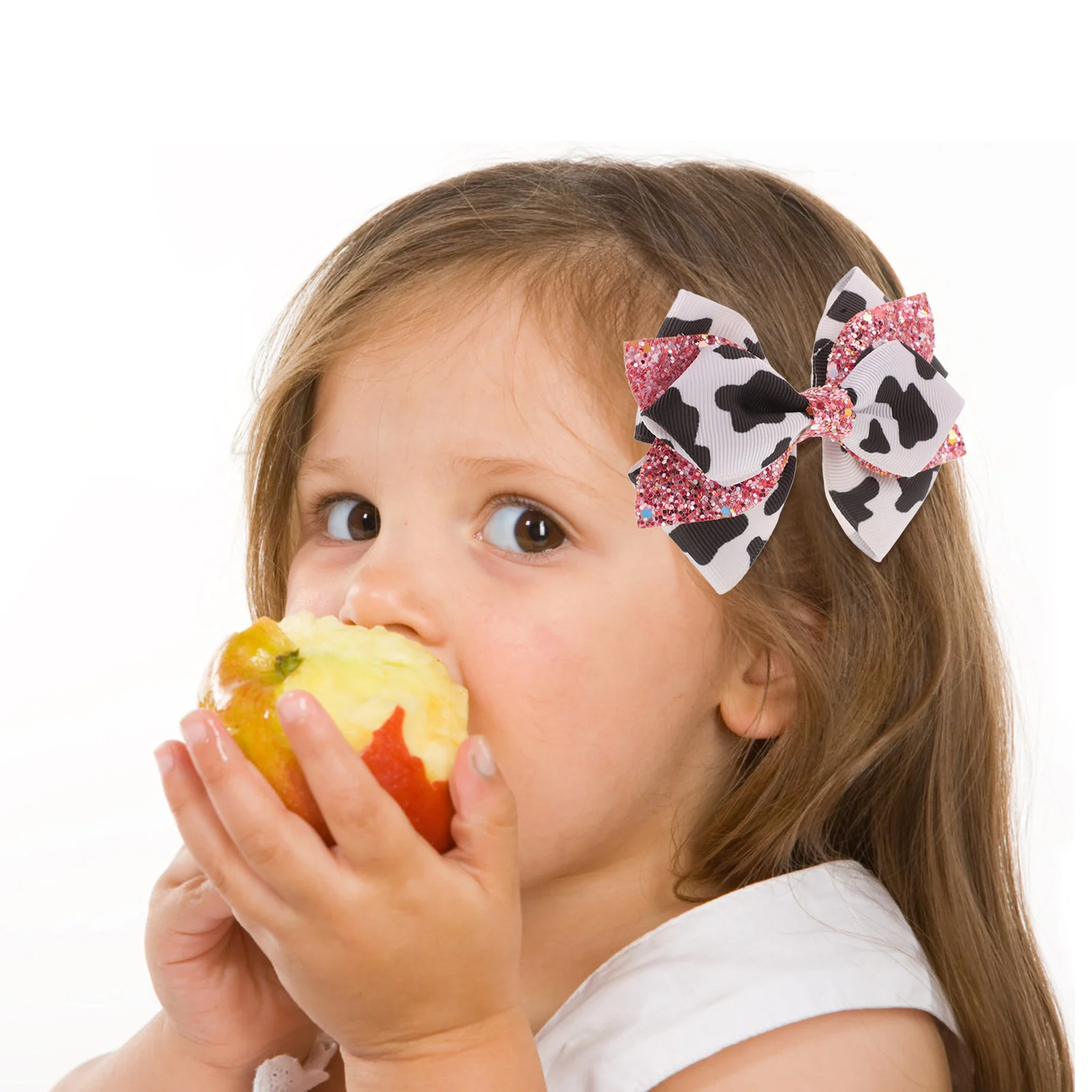 2 шт. заколка для волос с бантом тии принтом коровы банты аксессуары маленьких