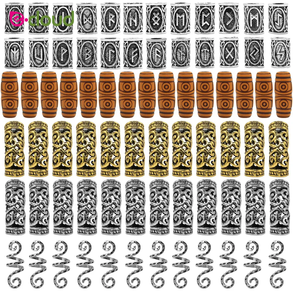 

75 шт., металлические кольца, Золотая оплетка для волос, дреды, бусины, кольца для волос/манжеты «сделай сам», заколка для волос, манжеты для во...