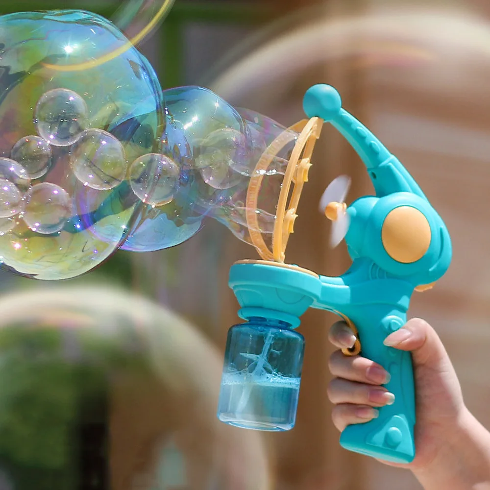 

HOT Big Bubble Gun Kids Automatic Bubble Machines Cartoon Fans Bubbles Maker Machine Soap Bubbles Blower Outdoor Toy