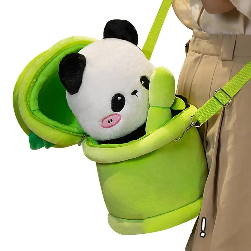

Plush Panda Stuffed Toy Panda Bear With Bamboos Creative Funny Doll Educational Cute Panda Hiding In Bamboos Bag Toys Vivid