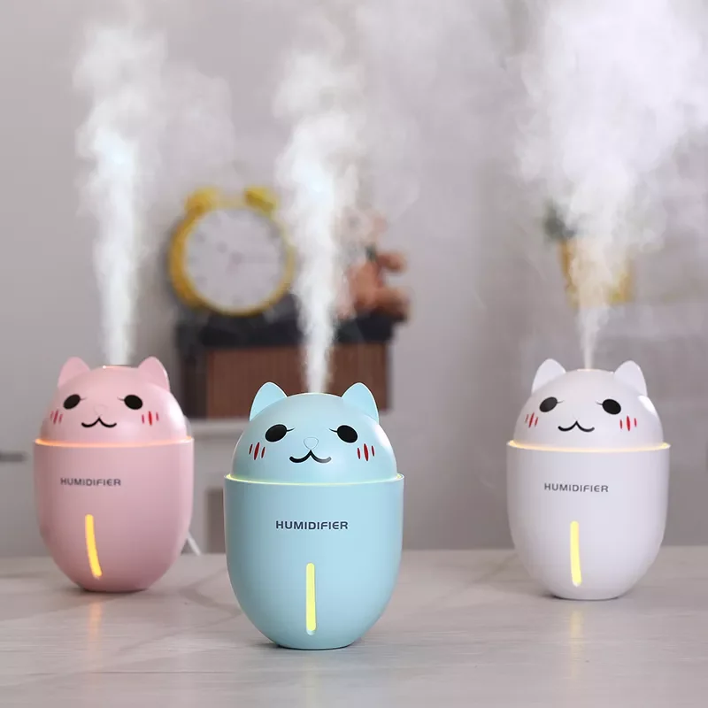 

320ML Cat Air Humidifier With Light Ultrasonic 3 In 1 Humidificador USB Aroma Diffuser Fogger Air Purifier For Car Home Office