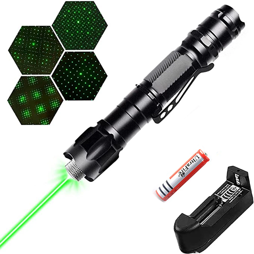 

Зеленая лазерсветильник казка высокой мощности, мощная яркая лазерная указка, красный лазер с регулируемым фокусом и мощной лазерной голов...