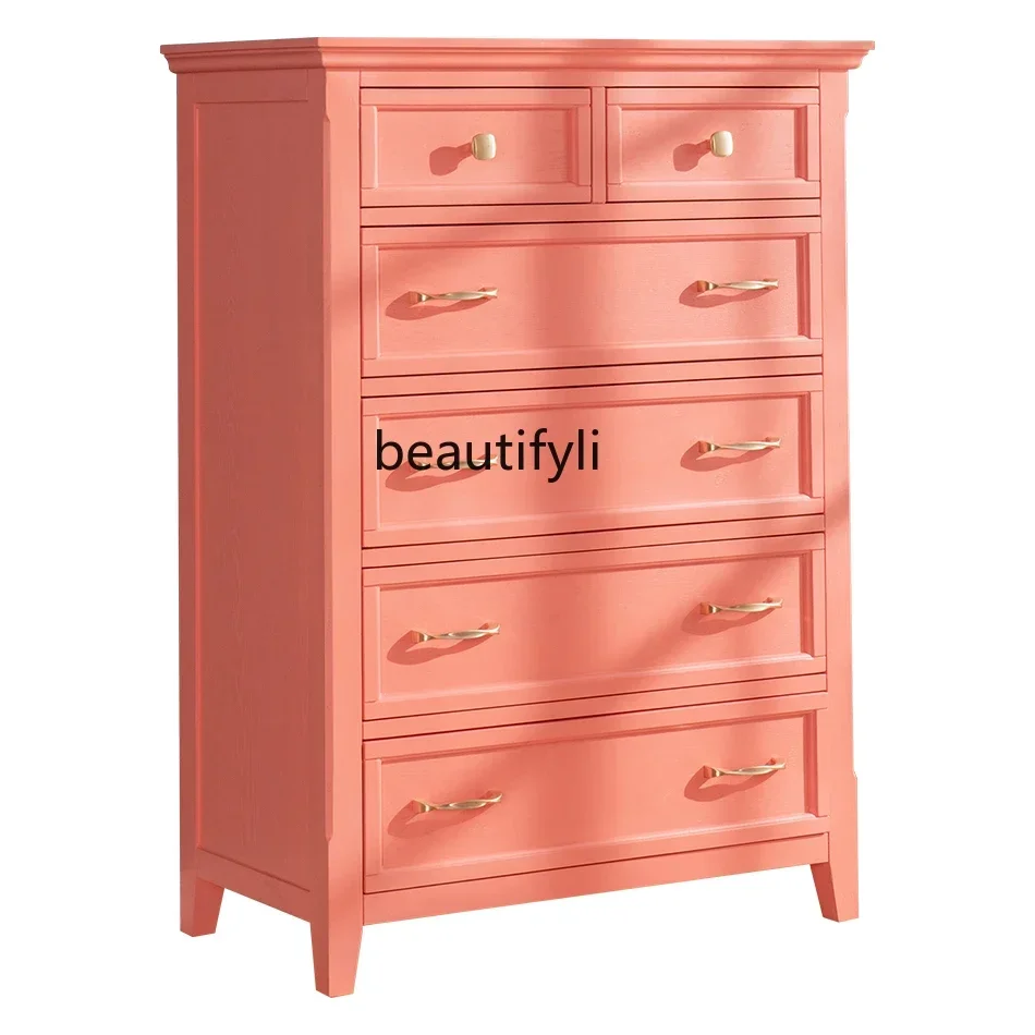 Дизайнерский шкаф с шестью комодами простой шкафчик встроенный из массива