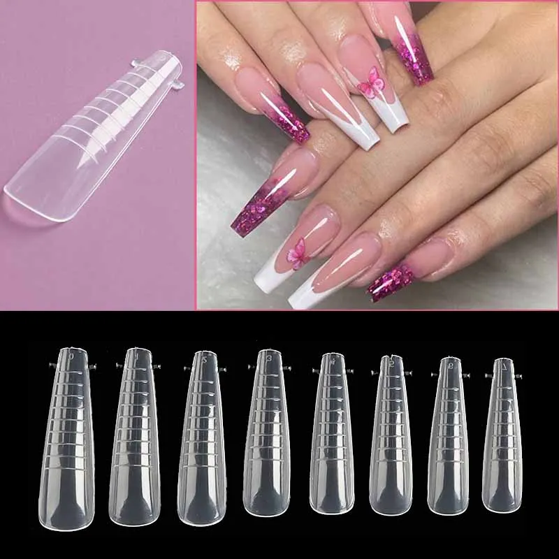 

Nail Forms For Extenstion Poly UV Gel Tips Mold French Coffin Acrylic Nails Top Forms Diy Art Finger Artificial Dual Forms 60Pcs