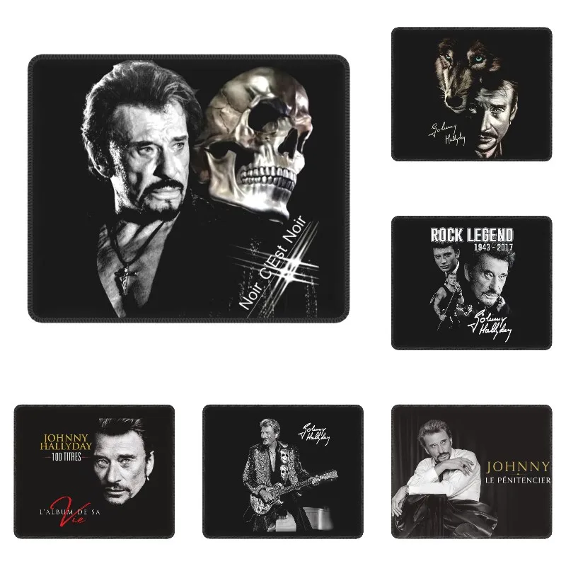 

Johnny Hallyday Mouse Pad Customized Anti-Slip Rubber Base Gamer Mousepad Accessories France Rock Singer Office PC Desk Mat
