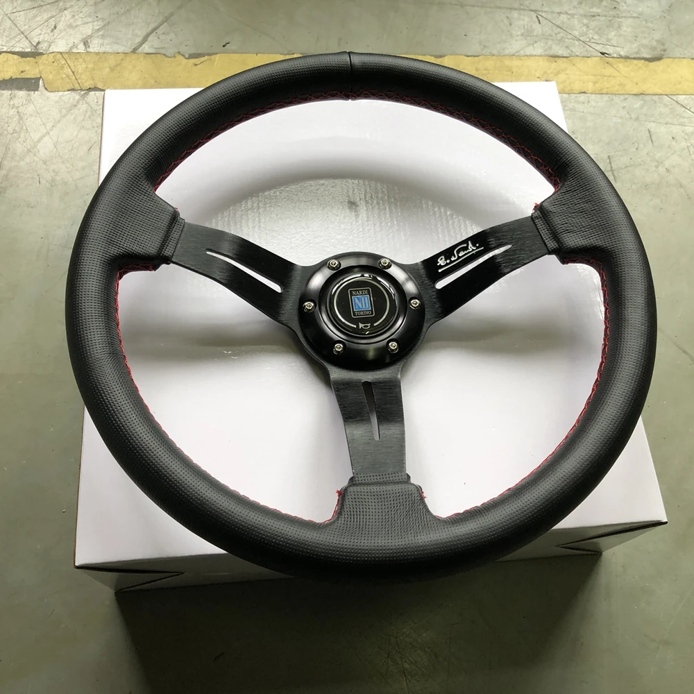

Универсальный 14 дюймовый Классический гоночный руль Nardi автомобильный перфоратор кожаный JDM рулевое колесо Volantes для HONDA TOYOTA BMW NISSAN