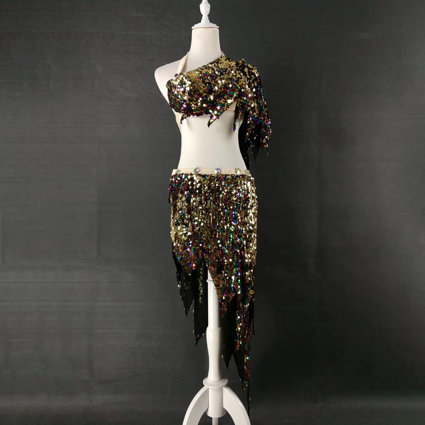 

Belly dance performance clothing women new set of summer glitter irregular skirt suit oriental dance costume belly dance set