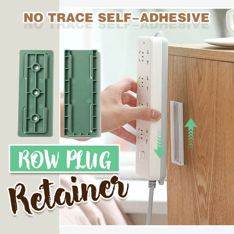 

4PCS No Trace Self-Adhesive Row Plug Retainer Wall-Mounted Holder Punch-free Plug Socket Fixer Seamless Cable Wire Organizer