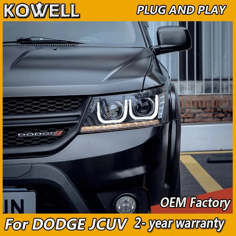 Светодиодный ная фара для Dodge JCUV фары 2008-2019 светодиодные путешествий DRL Fiat Freemont Angel