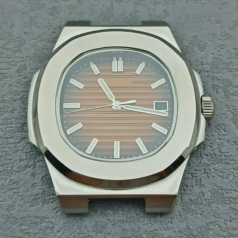 

Серебристый стеклянный циферблат с сапфировым стеклом и логотипом на заказ NH35, 41 мм