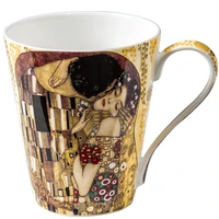 klimt kiss porcelian mugs coffee cups with spoon gustav klimt bone china ceramic cups creative bubble tea cup office drinkware