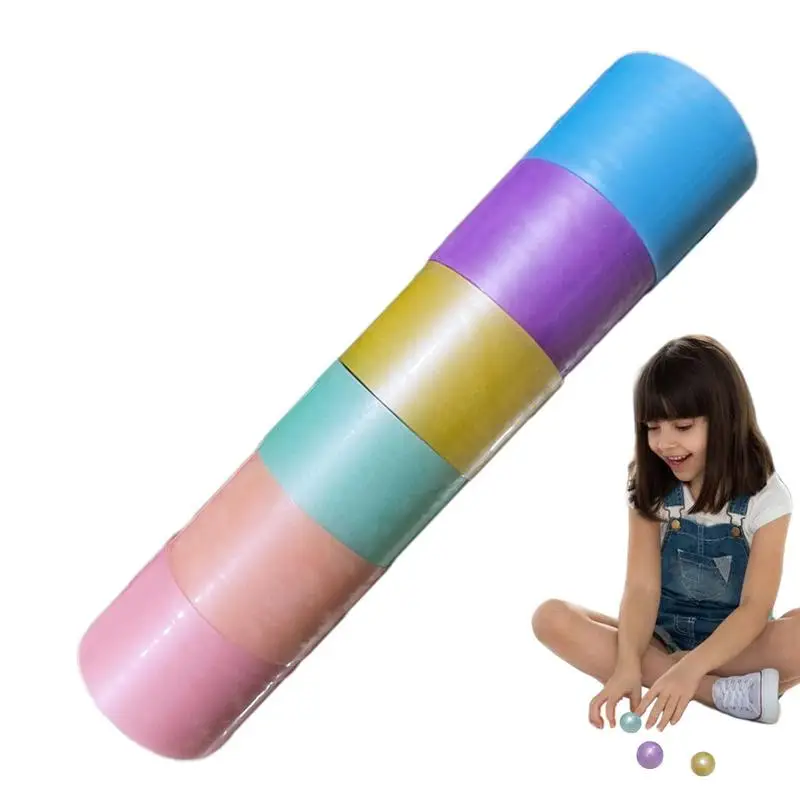 

6Rolls Tape Tapes Sticky Colored Toys DIY Decompression Adhesive Color Toy Rolling Craft Supply Wrapping Crafts Funny Gift