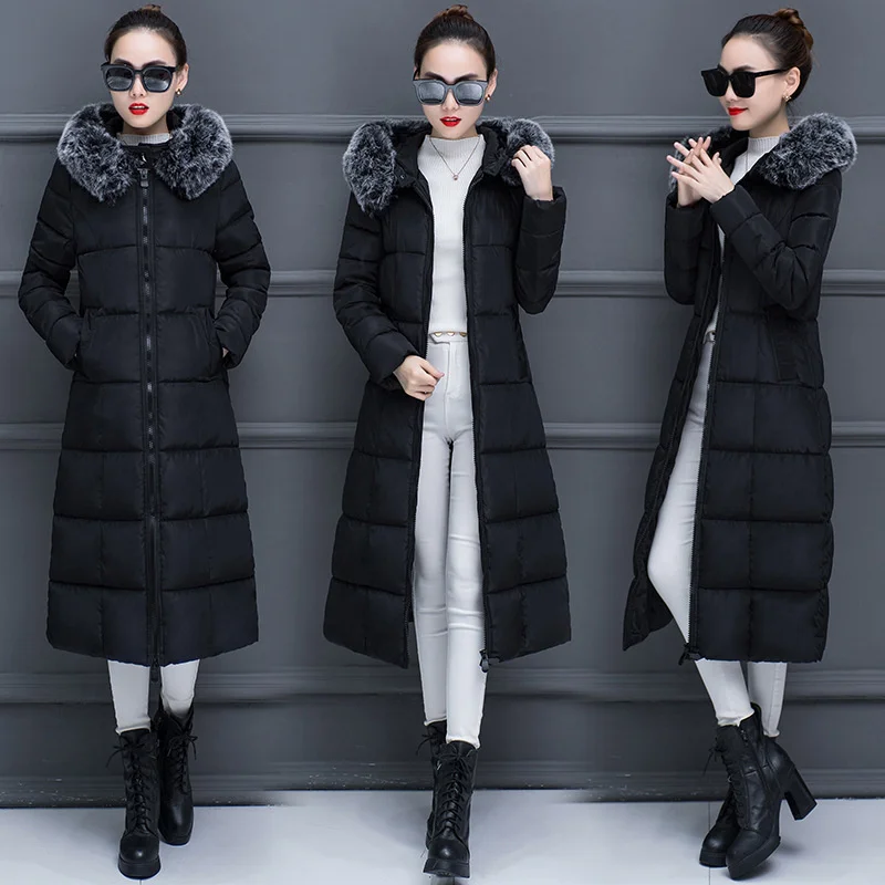 Winter clothing Korean version new long women's large loose thickened down women