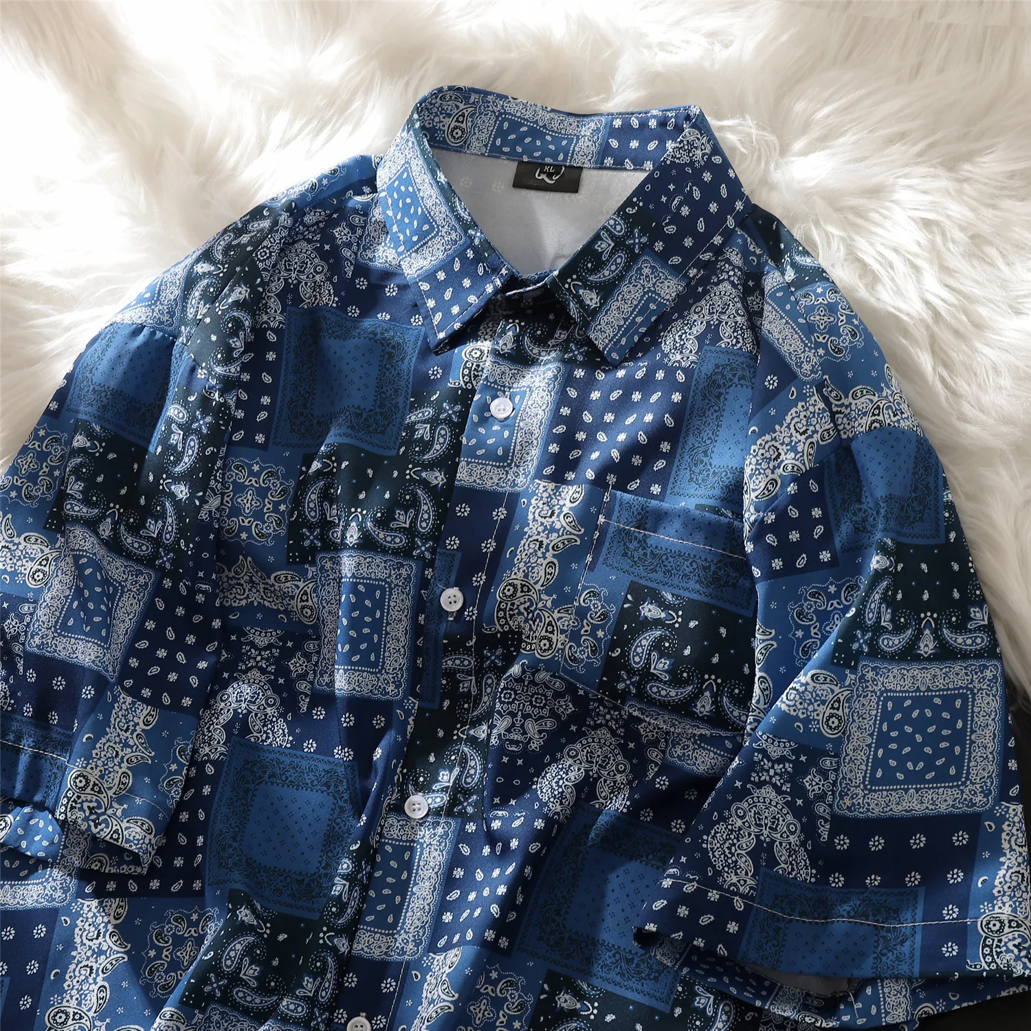 

Мужская пляжная рубашка с принтом и коротким рукавом, идеально подходит для лета