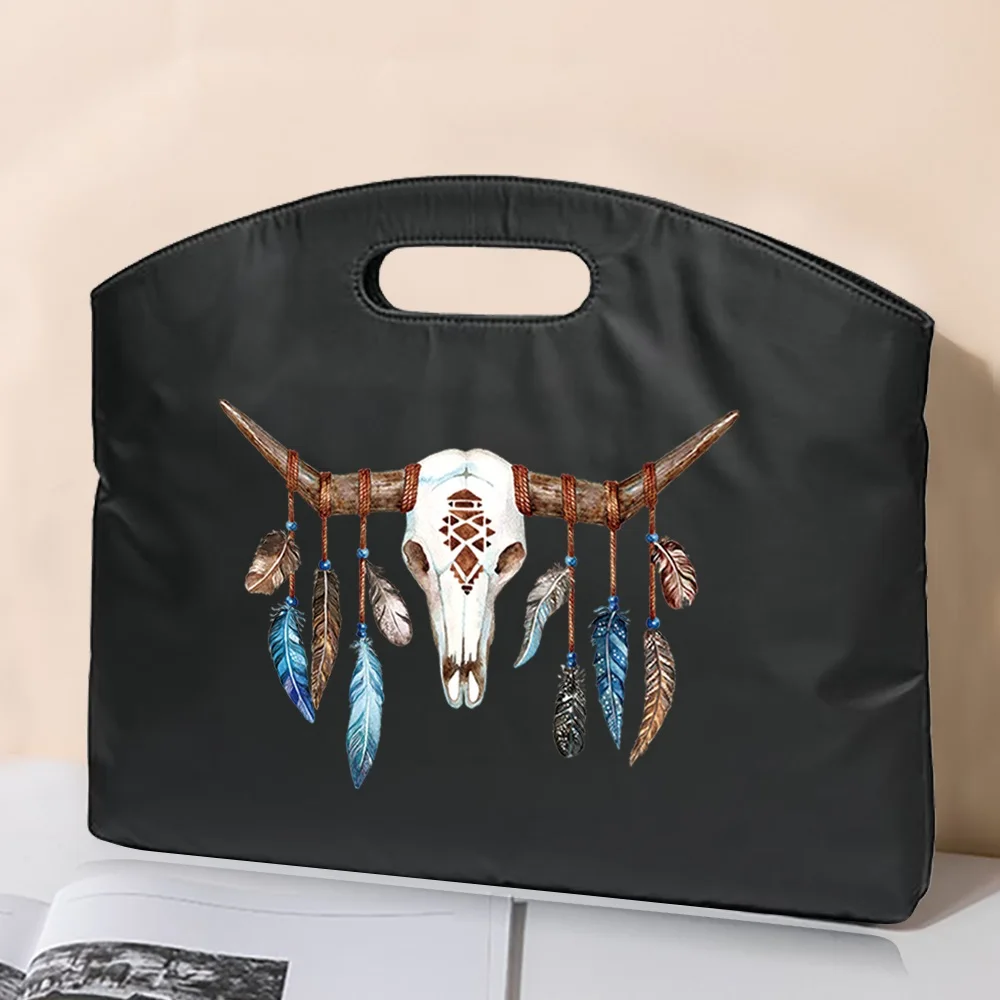 2022 Briefcase Bag Portable A4 File Bag Business Men Women Handbag Office Conference Bag Color Series Print Laptop Document Tote