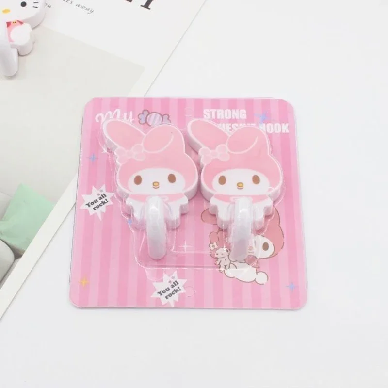 Набор из 2 шт. Kuromi Sanrio прочные самоклеящиеся крючки вешалка для хранения ключей