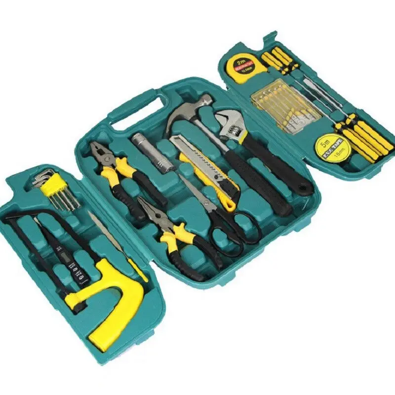 27pcs Tools Box Sets Suitcase Waterproof Box Tool Knife Hammer Parts Organizer Screwdriver Hard Carrying Shockproof Toolbox