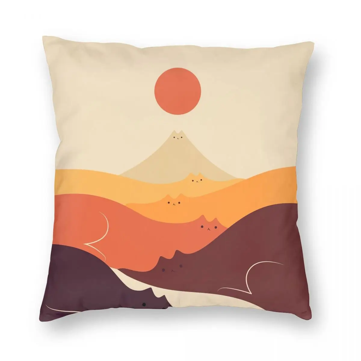 

High Quality Cat Landscape 87 Throw Pillow 100% Polyester Decor Pillow Case Home Cushion Cover 45*45cm