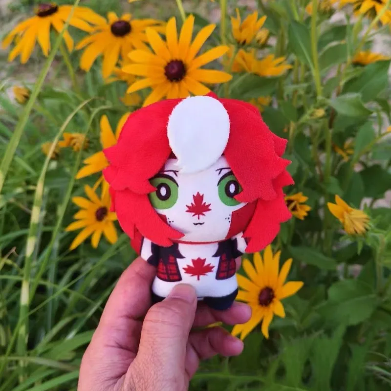 Фото Плюшевая кукла CountryHumans (США, Канада) в стиле чиби с флагами стран, брелок-подвеска, коллекционный подарок для фанатов CountryHumans №5