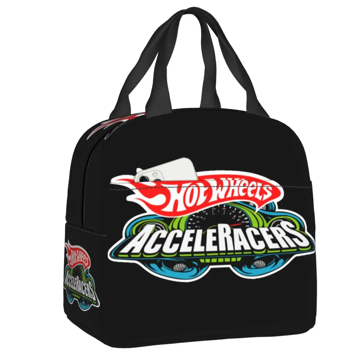 Пользовательские Hot Wheels AcceleRacers с логотипом изолированные сумки для обеда женщин
