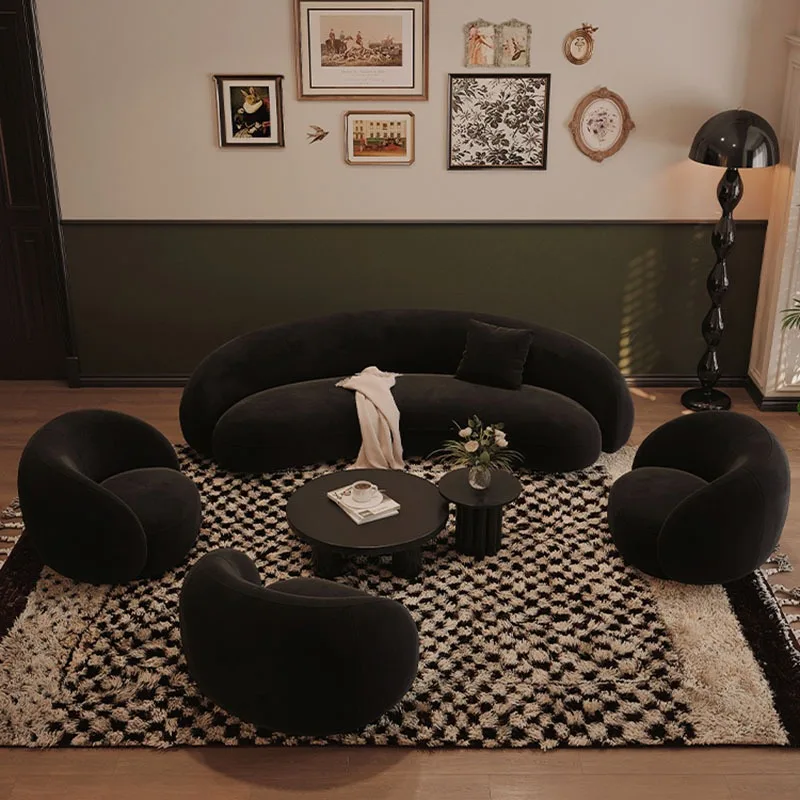 Черные диваны для гостиной современный скандинавский минималистичный роскошный