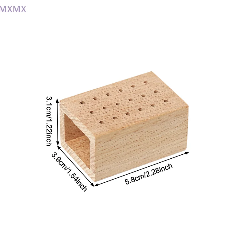 1 шт. 18 отверстий деревянный держатель для сверл ногтей подставка дисплея коробка