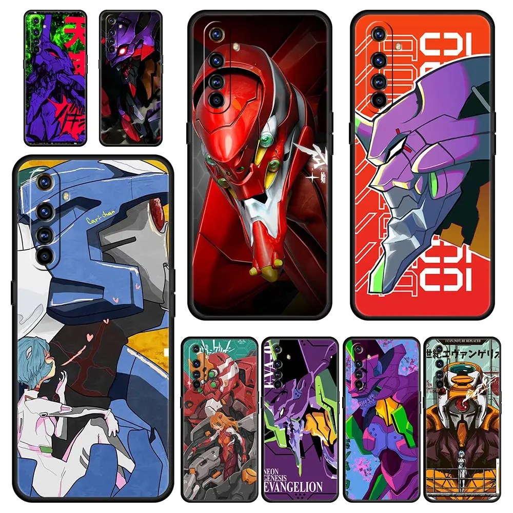 

Аниме Neon Genesis «Евангелион» чехол для телефона для Realme 9 8 7 6 GT2 Pro Plus 5G 8i 9i C3 C21 C11 C25, мягкий черный чехол, чехлы